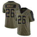 NY.Jets #26 Nahshon Wright Player Olive Salute To Service Limited Game Qdoa Stitched Jerseys