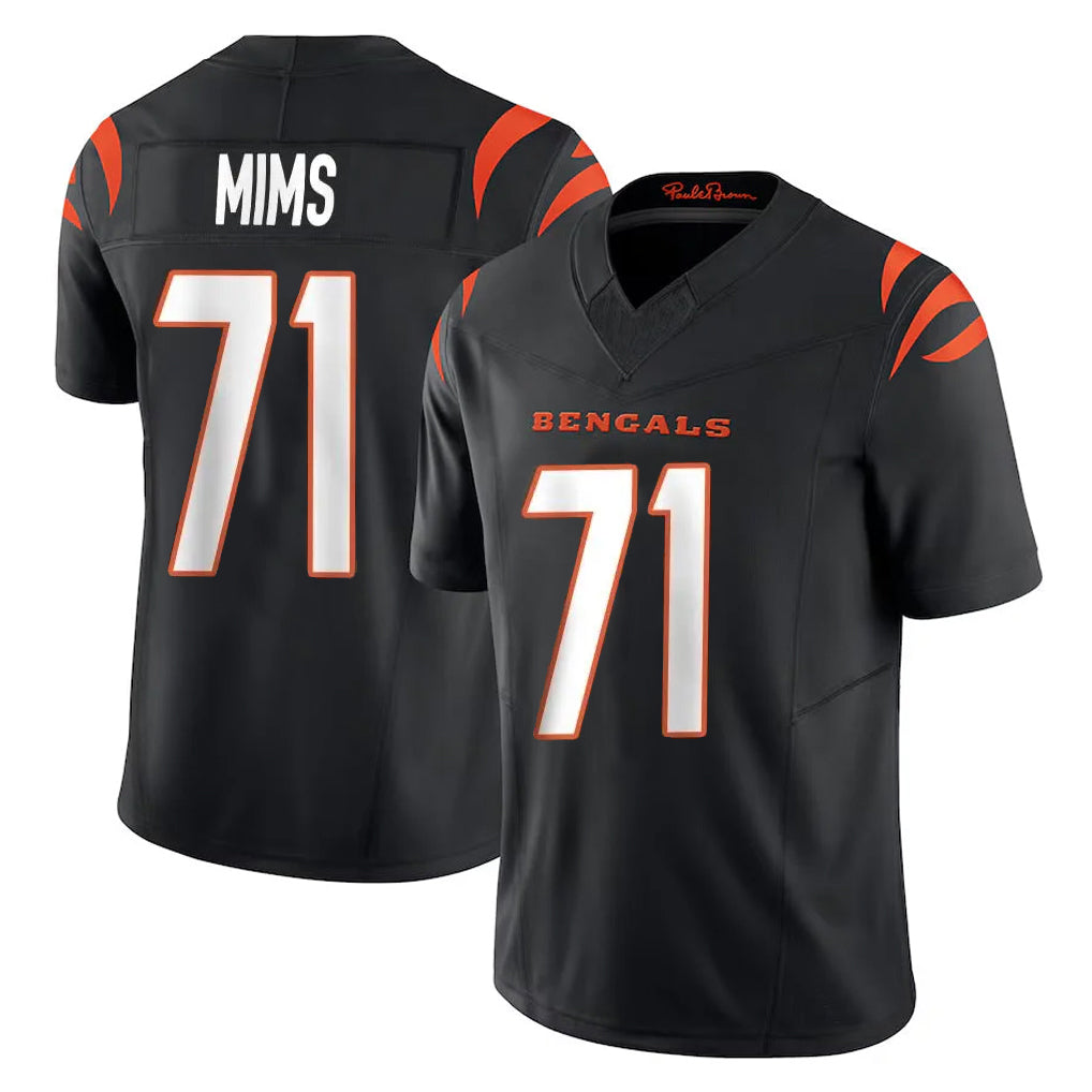 C.Bengals #71 Amarius Mims Player Black Vapor F.U.S.E. Limited Home Game Qdoa Stitched Jerseys