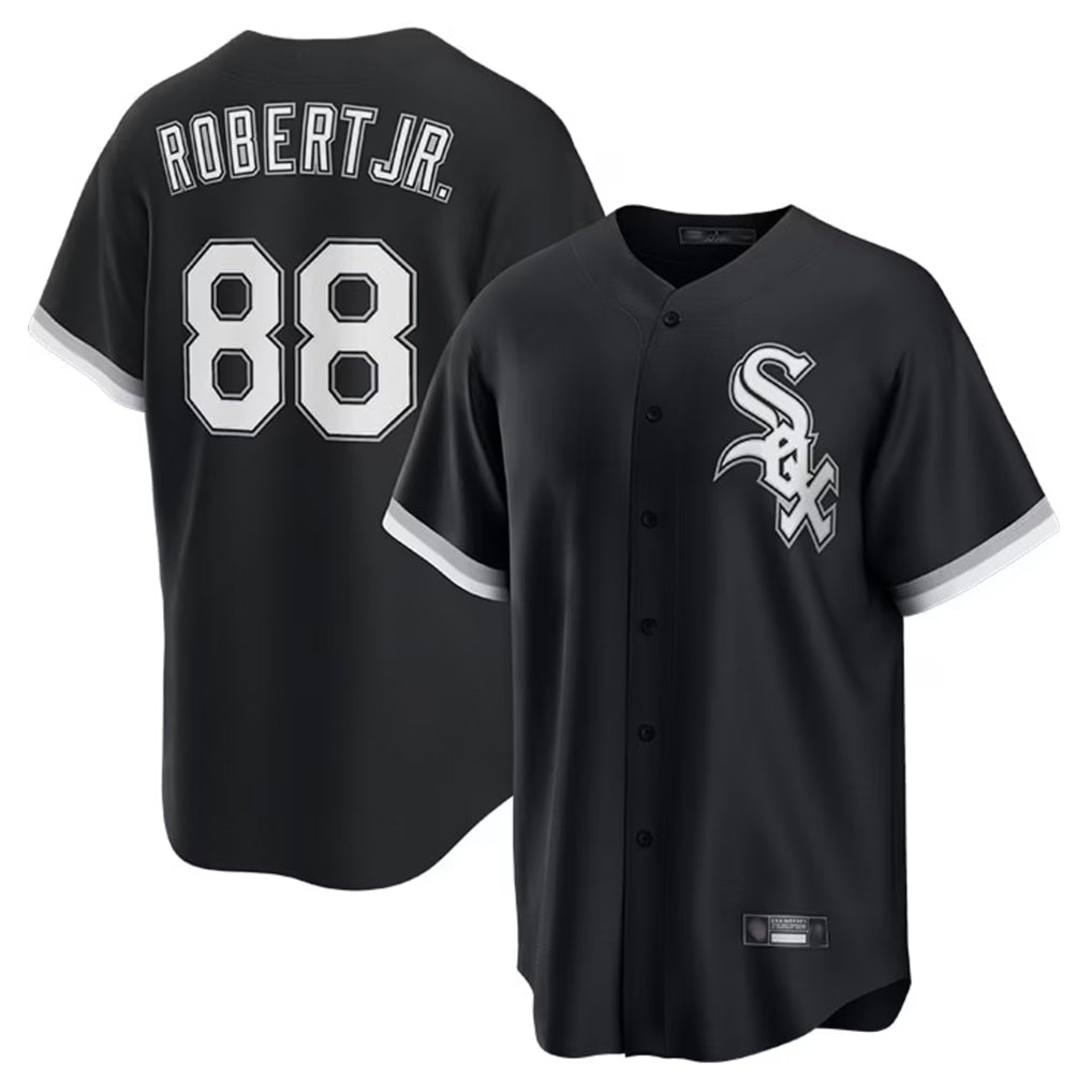 C.White Sox #88 Luis Robert Jr Player Black Home Game Qdoa Stitched Jerseys