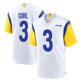 LA.Rams #3 Kam Curl Player White Home Game Qdoa Stitched Jerseys