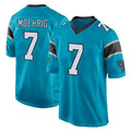C.Panthers #7 Tre'von Moehrig Player Blue Game Qdoa Stitched Jerseys