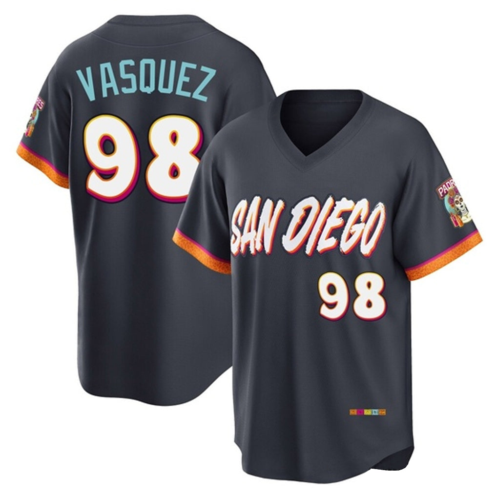 S.Diego Padres #98 Randy Vasquez Player Obsidian 2026 City Connect Home Limited T-shirt Qdoa Stitched Jerseys