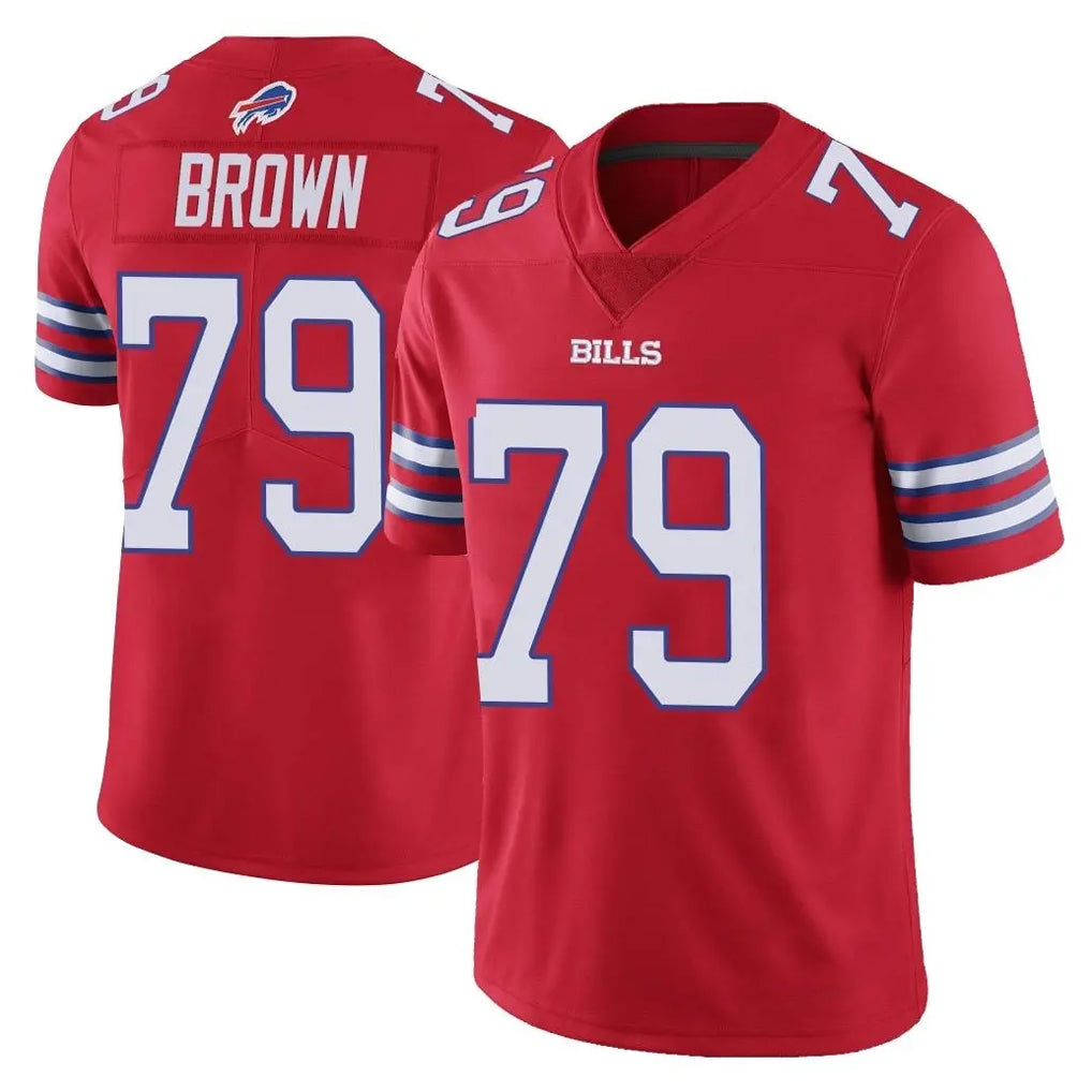 B.Bills #79 Spencer Brown Player Red Vapor Untouchable Limited Qdoa Stitched Jerseys