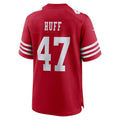 Qdoa SF.49ers #47 Bryce Huff Scarlet Team Game Jersey