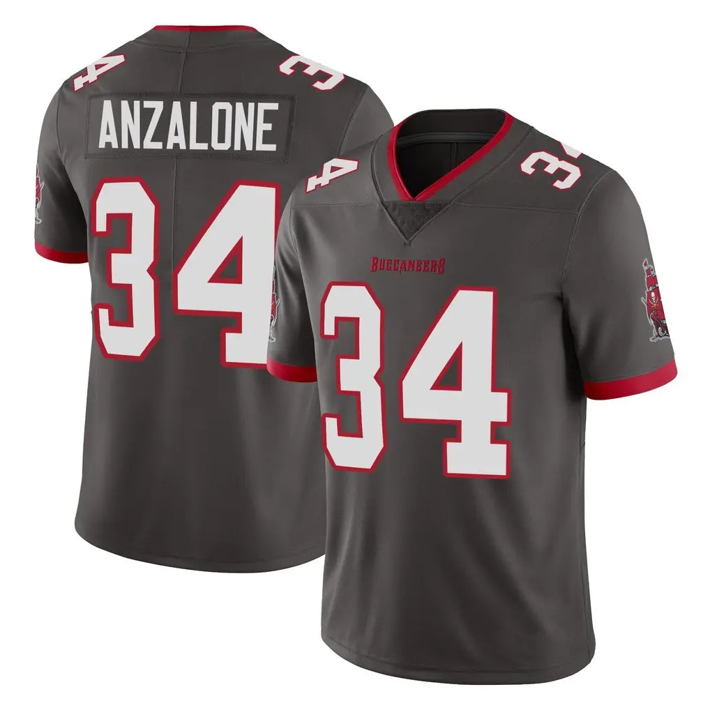 TB.Buccaneers #34 Alex Anzalone Player Pewter Limited Alternate Vapor Home Game Qdoa Stitched Jerseys