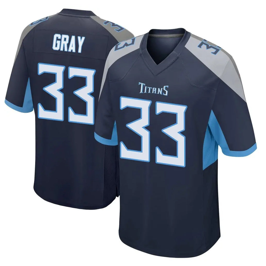 T.Titans #33 Cedric Gray Player Navy Home Game Qdoa Stitched Jerseys