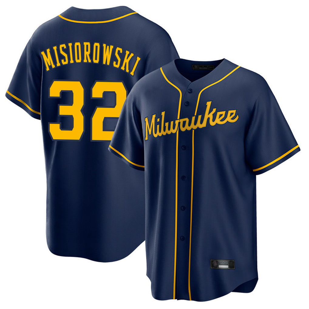 M.Brewers #32 Jacob Misiorowski Player Navy Home Game Qdoa Stitched Jerseys