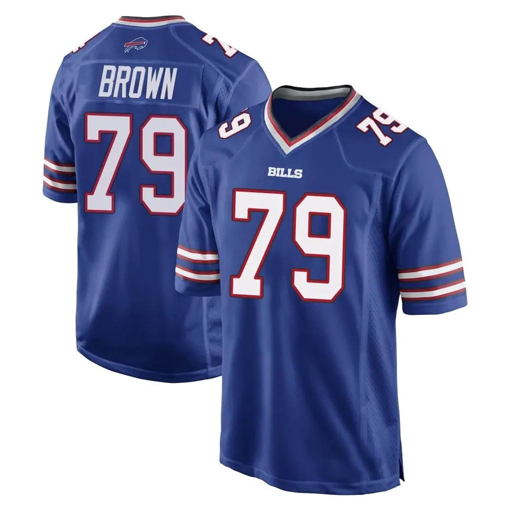 B.Bills #79 Spencer Brown Player Royal Home Game Qdoa Stitched Jerseys