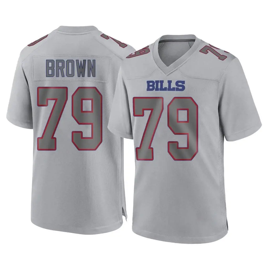B.Bills #79 Spencer Brown Player Gray Home Game Qdoa Stitched Jerseys