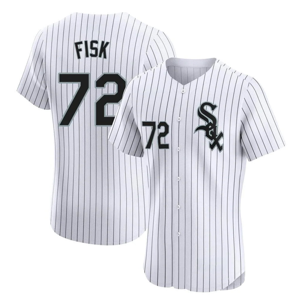 C.White Sox #72 Carlton Fisk Player White Stripe Limited Elite Home Qdoa Stitched Jerseys