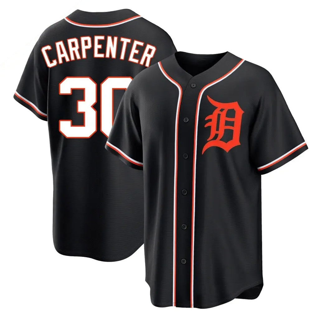 D.Tigers #30 Kerry Carpenter Player Black Fashion Out Home Game Qdoa Stitched Jerseys