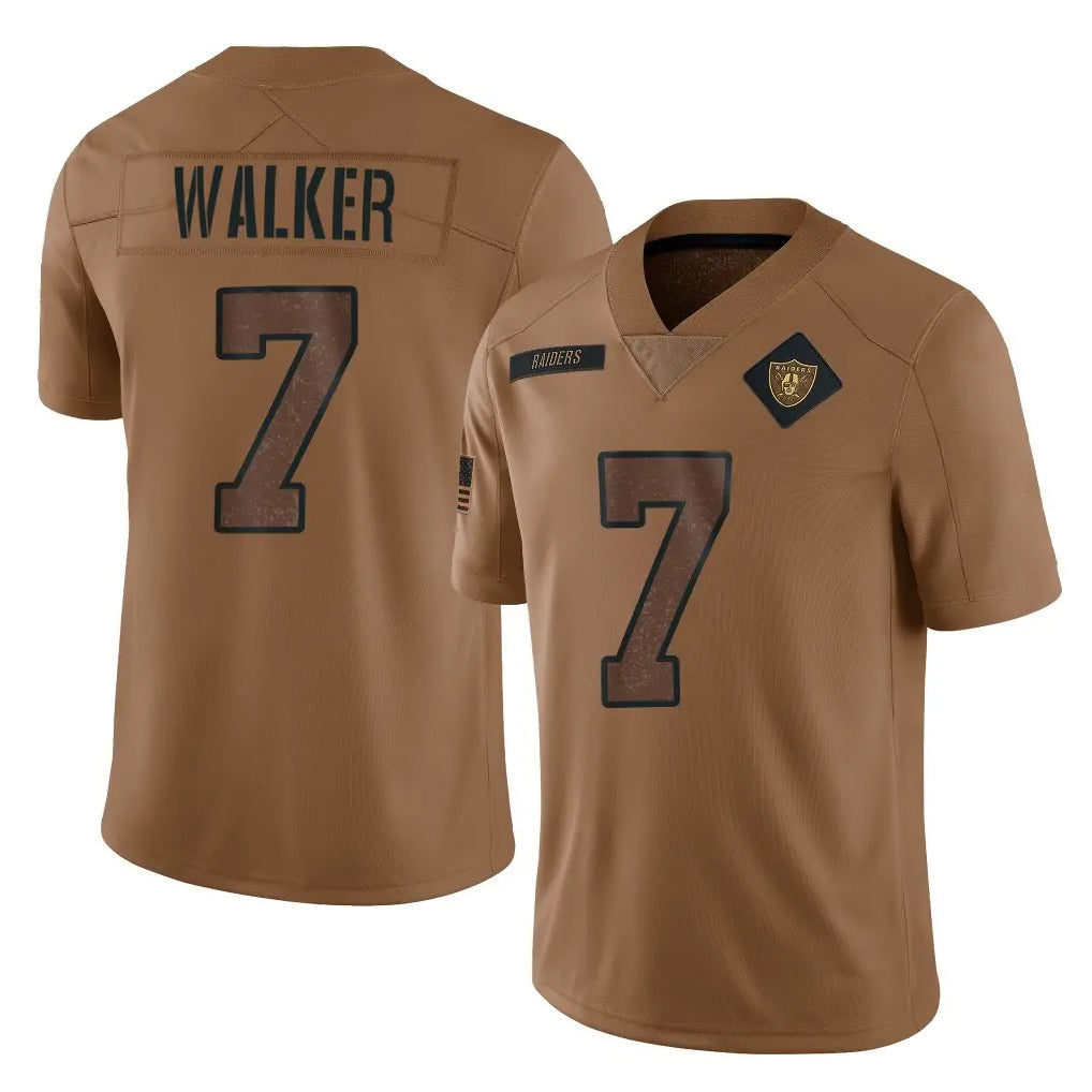 LV.Raiders #7 Quay Walker Player Brown Salute To Service Limited Qdoa Stitched Jerseys