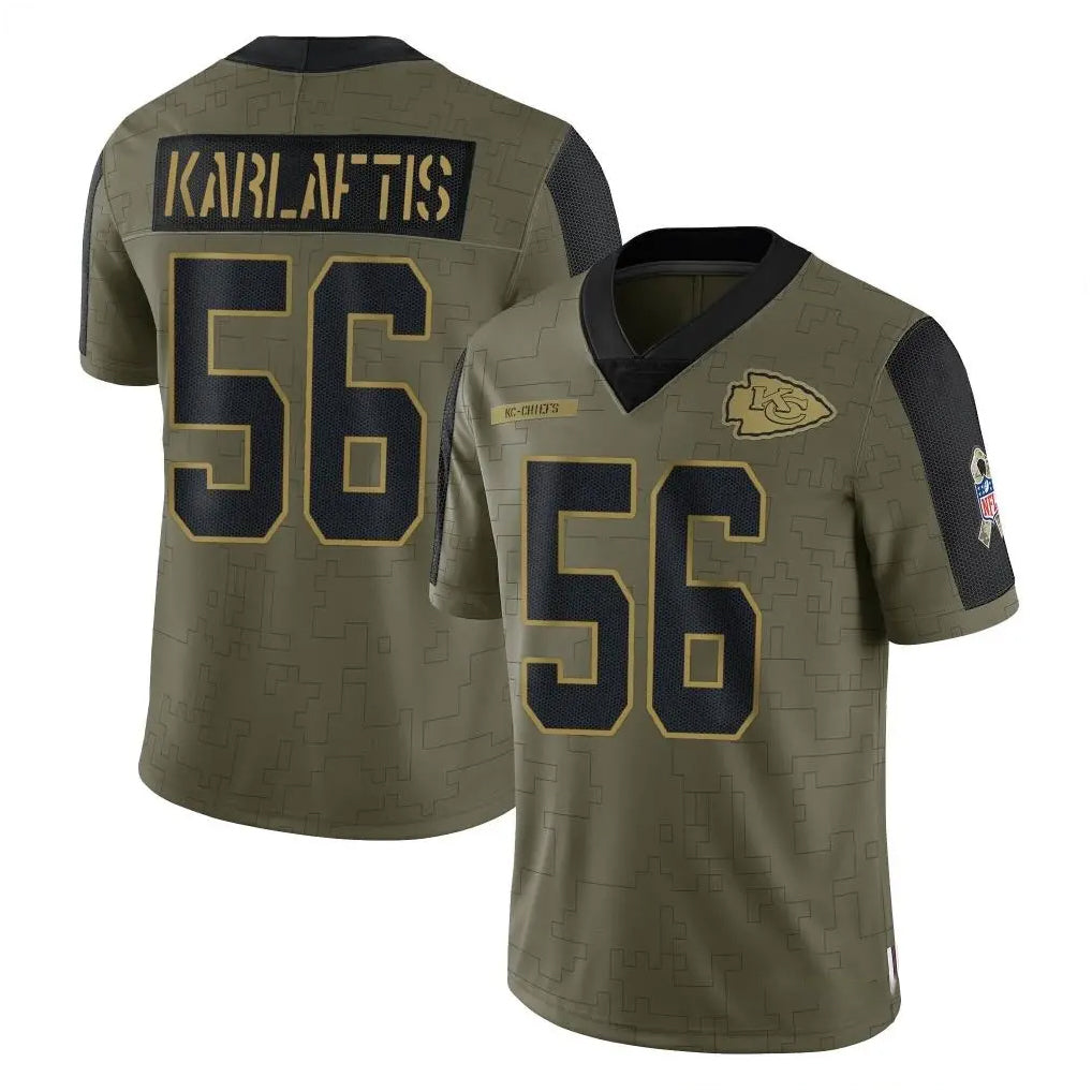 KC.Chiefs #56 George Karlaftis Player Olive Salute To Service Limited Game Qdoa Stitched Jerseys