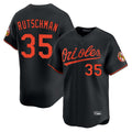 B.Orioles #35 Adley Rutschman Player Black Limited Home Game Qdoa Stitched Jerseys