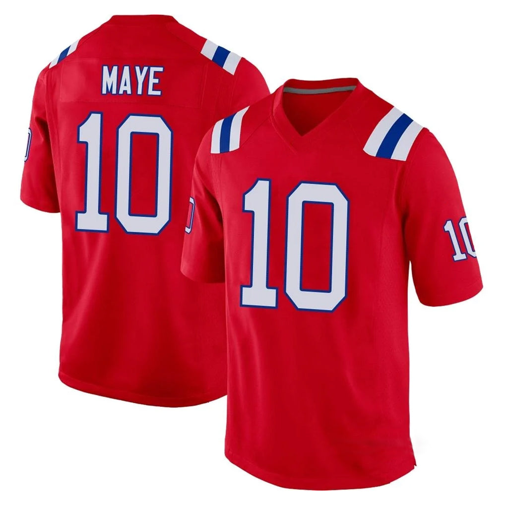 NE.Patriots #10 Drake Maye Player Red Home Game Qdoa Stitched Jerseys