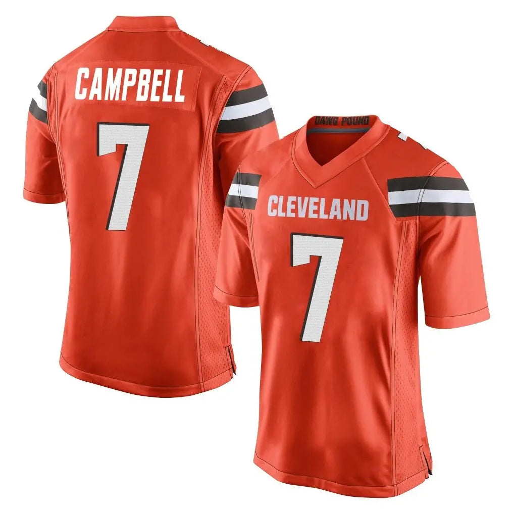 C.Browns #7 Tyson Campbell Player Orange Home Game Qdoa Stitched Jerseys