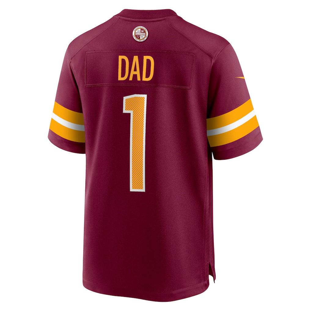 Qdoa W.Commanders #1 Dad Burgundy Game Jersey