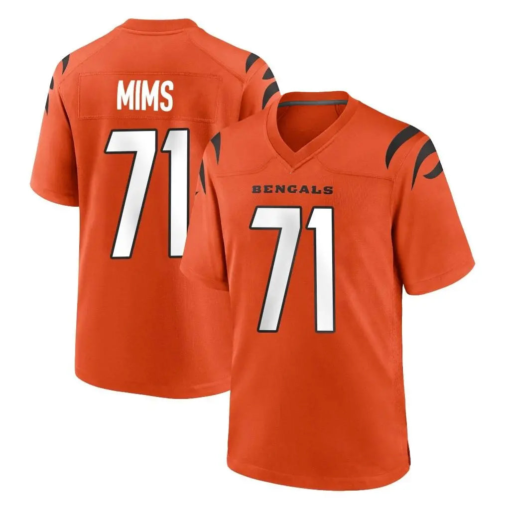 C.Bengals #71 Amarius Mims Player Orange Home Game Qdoa Stitched Jerseys