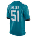 Qdoa J.Jaguars #51 Ventrell Miller Teal Game Jersey