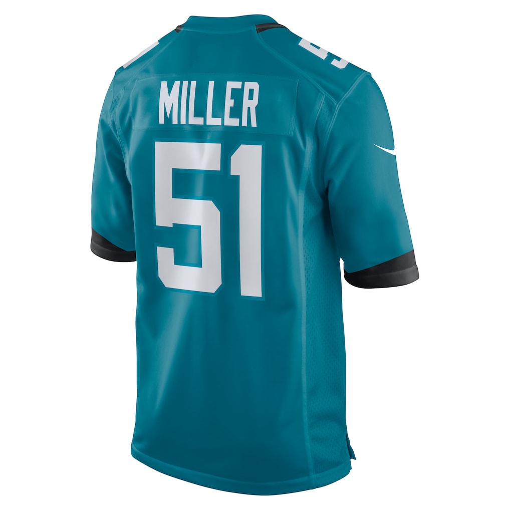 Qdoa J.Jaguars #51 Ventrell Miller Teal Game Jersey