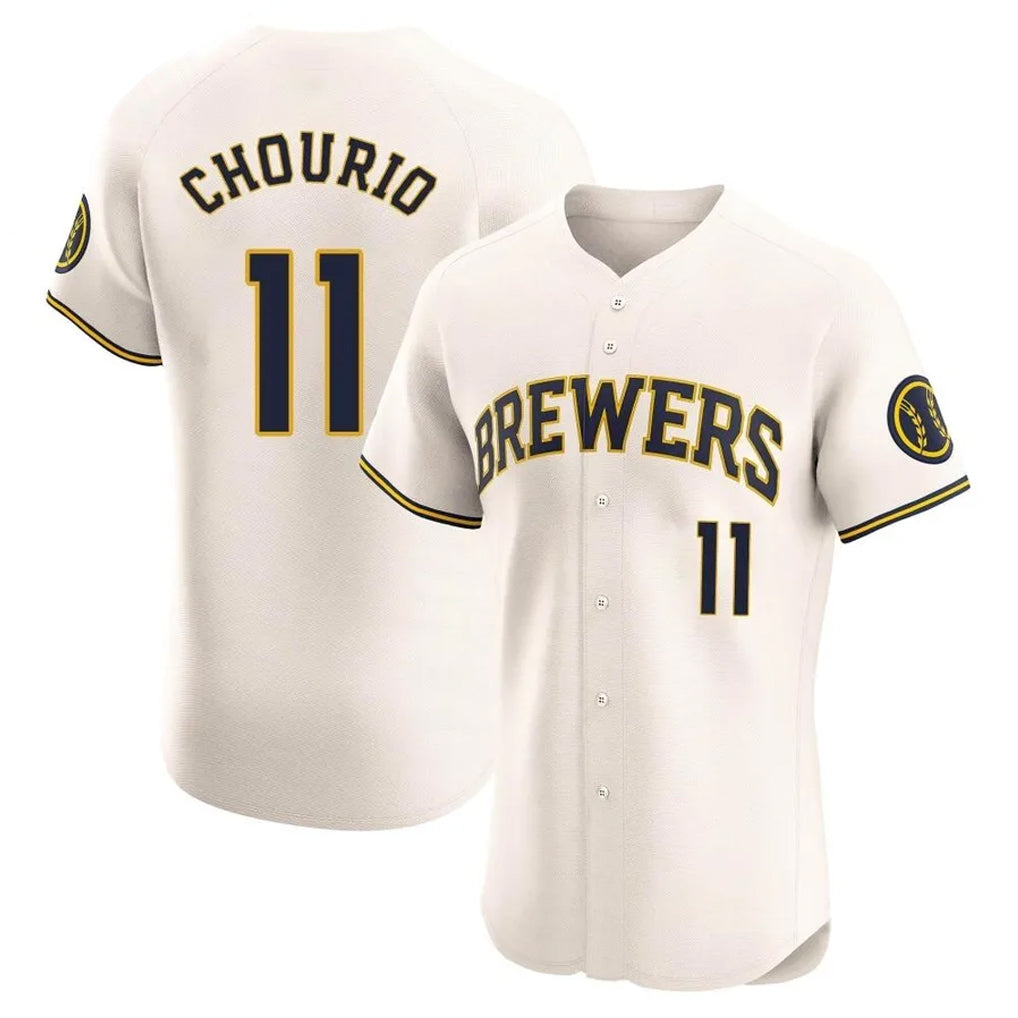 M.Brewers #11 Jackson Chourio Player Cream Home Limited Elite Qdoa Stitched Jerseys