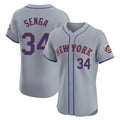 NY.Mets #34 Kodai Senga Player Gray Road Limited Elite Home Qdoa Stitched Jerseys