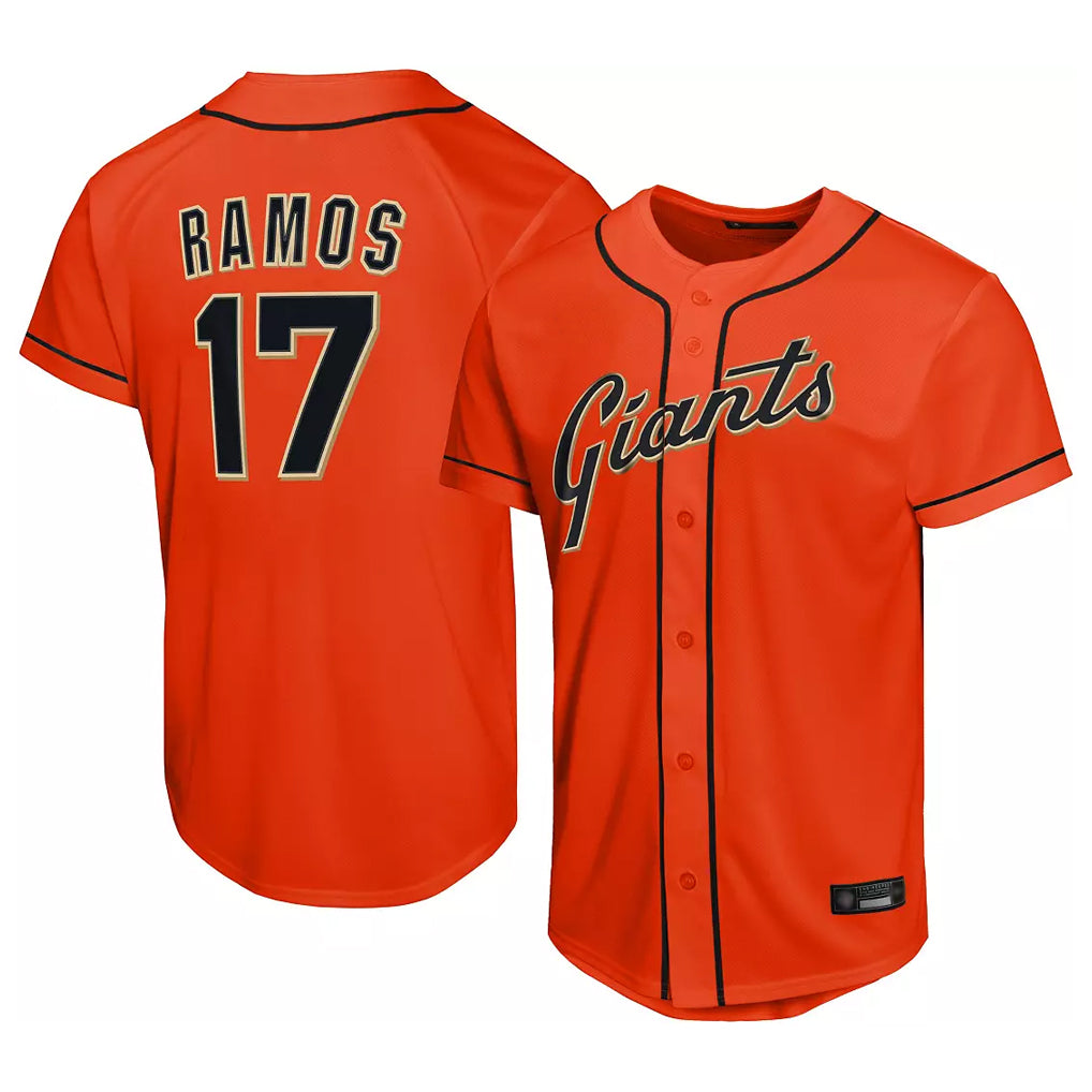 SF.Giants #17 Heliot Ramos Player Orange Home Limited Qdoa Stitched Jerseys