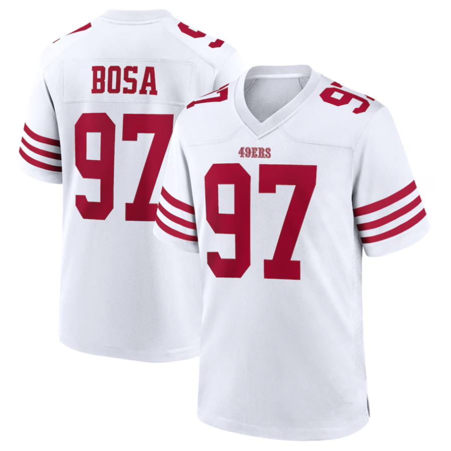 Qdoa SF.49ers #97 Nick Bosa Player White Game Stitched Jerseys