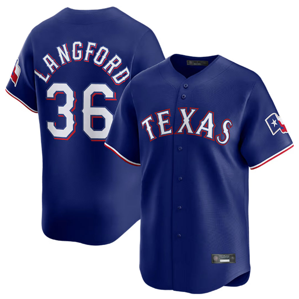 T.Rangers #36 Wyatt Langford Player Royal Home Limited Qdoa Stitched Jerseys