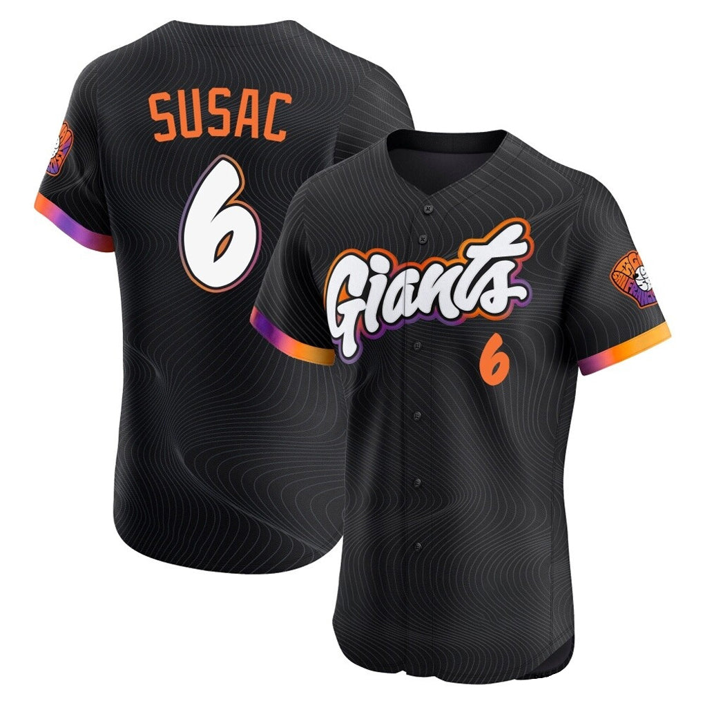 SF.Giants #6 Daniel Susac Player Black 2025 City Connect Home Limited Elite Qdoa Stitched Jerseys