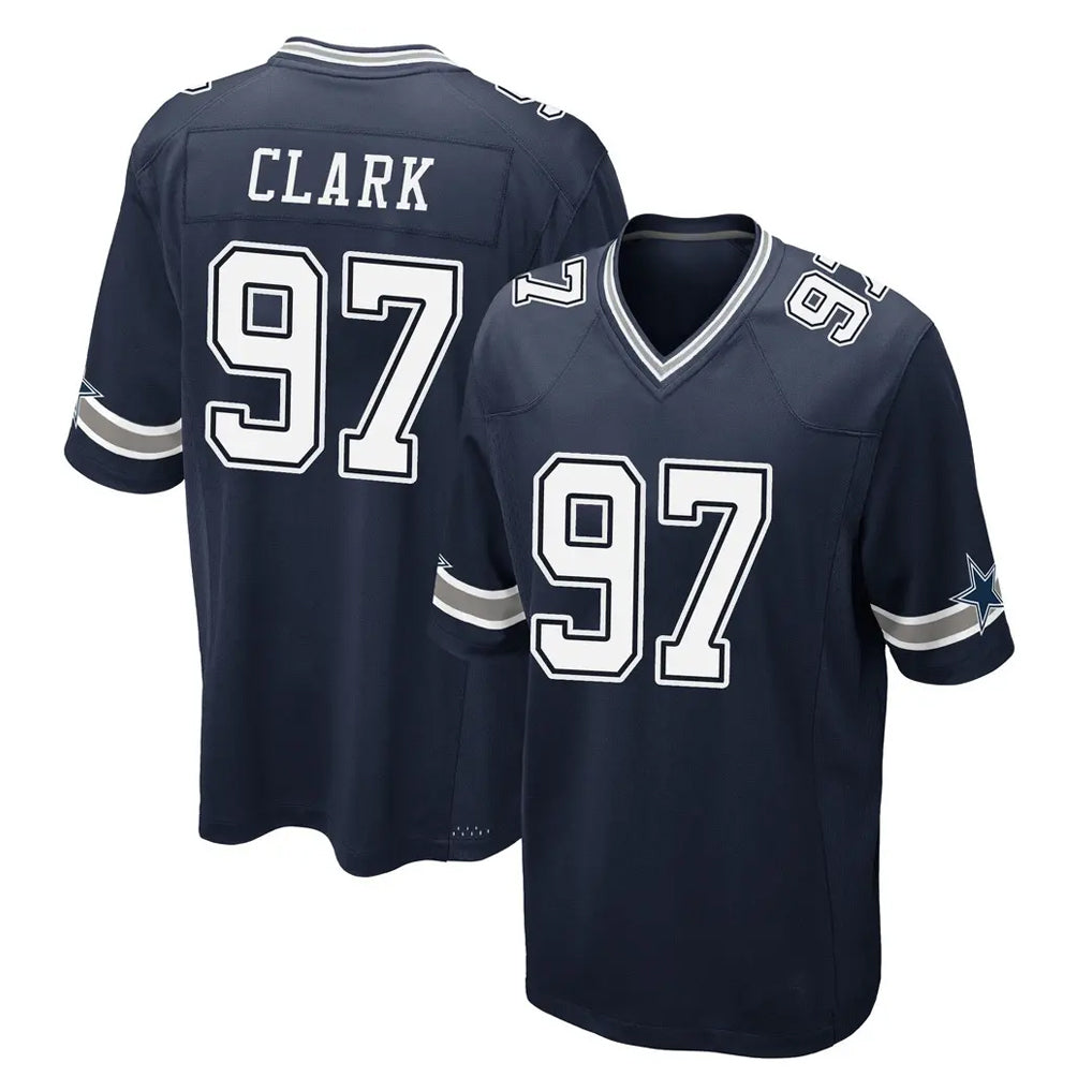 D.Cowboys #97 Kenny Clark Player Navy Home Game Qdoa Stitched Jerseys
