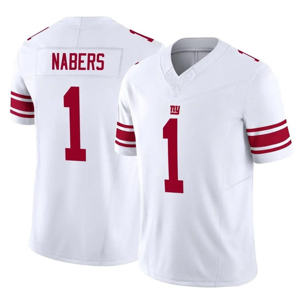 NY.Giants #1 Malik Nabers Player White Limited Vapor F.U.S.E. Home Game Qdoa Stitched Jerseys