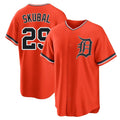 D.Tigers #29 Tarik Skubal Player Orange Home Game Qdoa Stitched Jerseys