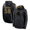 C.Panthers #58 Bobby Okereke Player Black Salute to Service Pullover Hoodies Limited Game Qdoa Stitched Jerseys