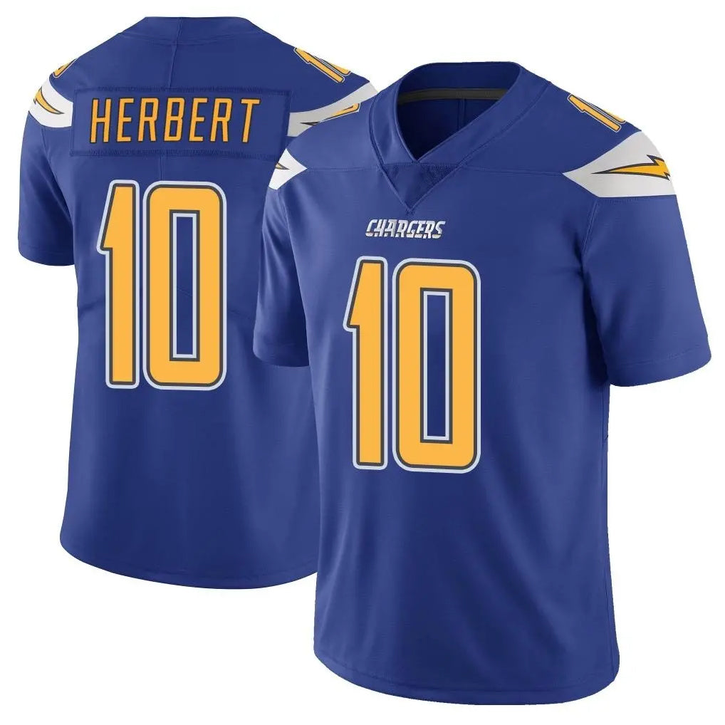LA.Chargers #10 Justin Herbert Player Royal Limited Color Rush Vapor Untouchable Home Game Qdoa Stitched Jerseys