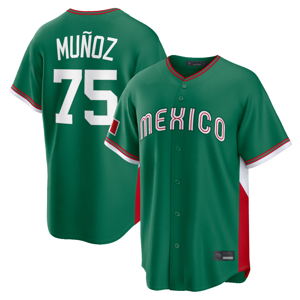 S.Mariners #75 Andres Munoz Player Green 2026 World Classic Road Home Limited Qdoa Stitched Jerseys