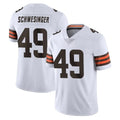 C.Browns #49 Carson Schwesinger Player White Vapor Untouchable Limited Home Game Qdoa Stitched Jerseys