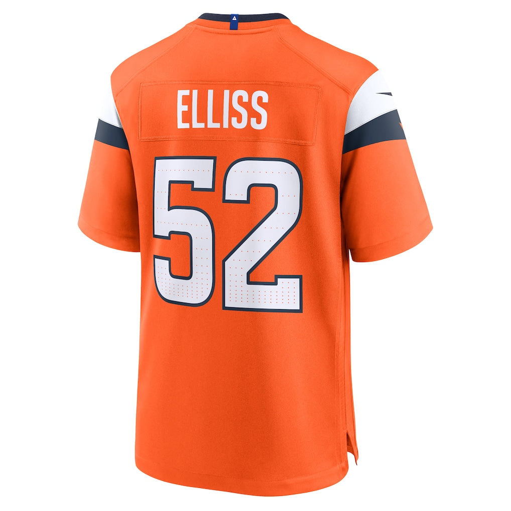 Qdoa D.Broncos #52 Jonah Elliss Orange Team Game Jersey