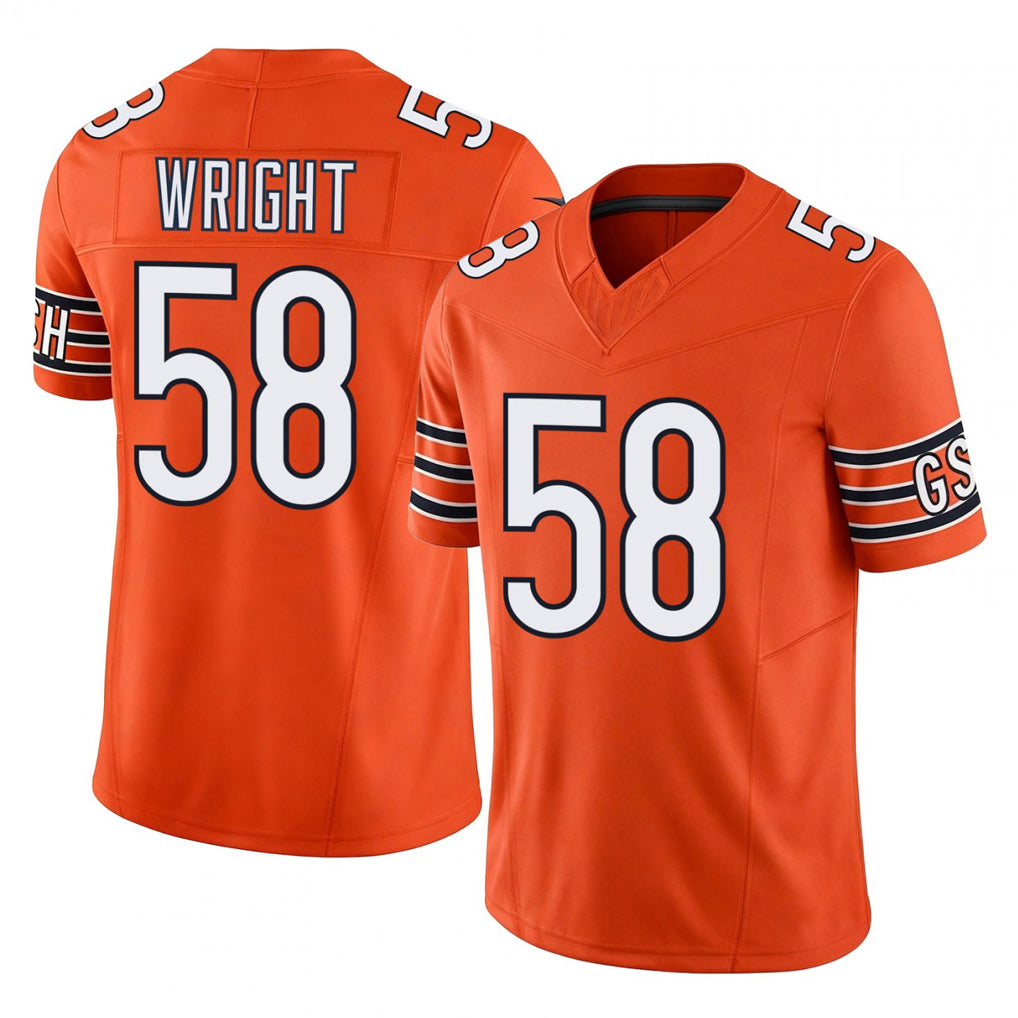C.Bears #58 Darnell Wright Player Orange Vapor F.U.S.E. Limited Home Game Qdoa Stitched Jerseys