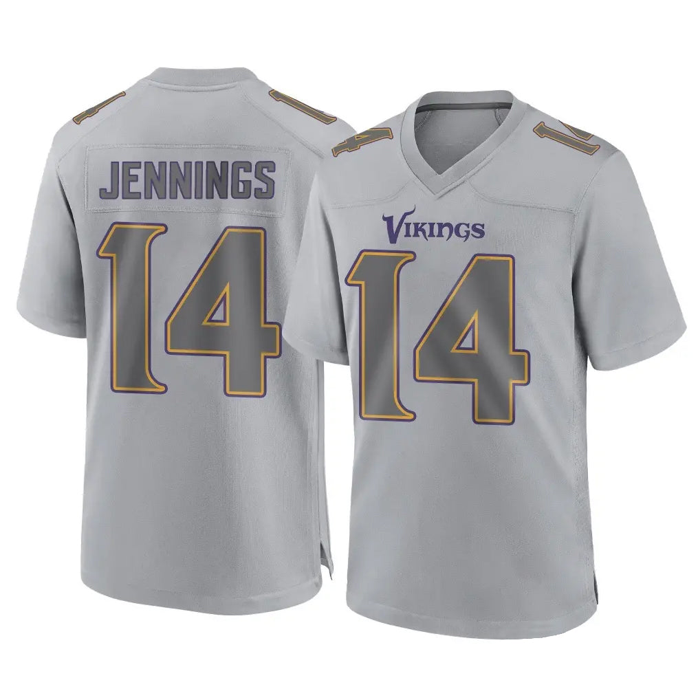M.Vikings #14 Jauan Jennings Player Gray Atmosphere Fashion Home Game Qdoa Stitched Jerseys