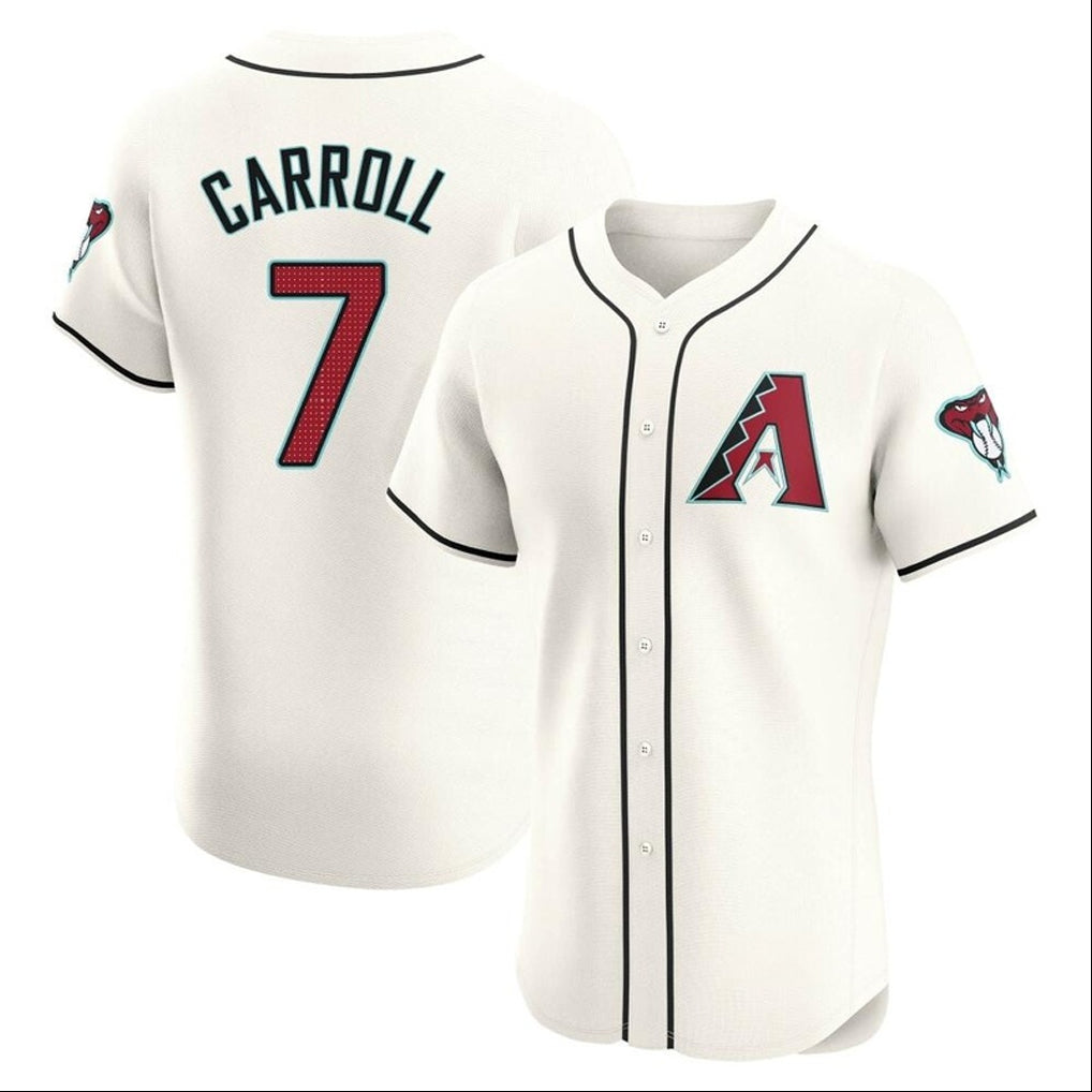 A.Diamondbacks #7 Corbin Carroll Player Cream Limited Elite Home Game Qdoa Stitched Jerseys