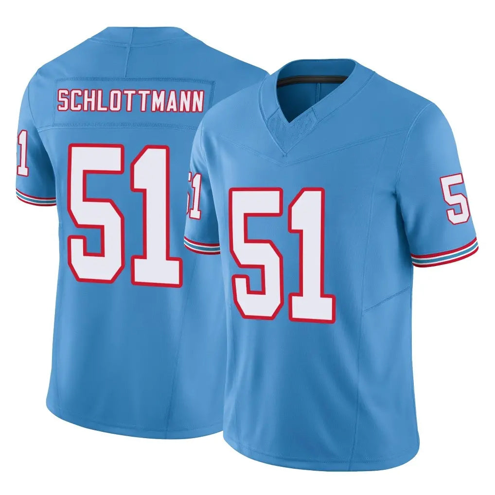 T.Titans #51 Austin Schlottmann Player Light Blue Limited Vapor F.U.S.E. Home Game Qdoa Stitched Jerseys