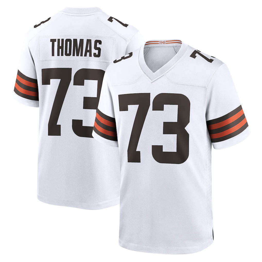 C.Browns #73 Joe Thomas Player White Home Game Qdoa Stitched Jerseys