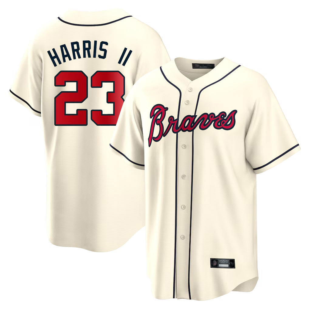 A.Braves #23 Michael Harris II Player Cream Home Game Qdoa Stitched Jerseys