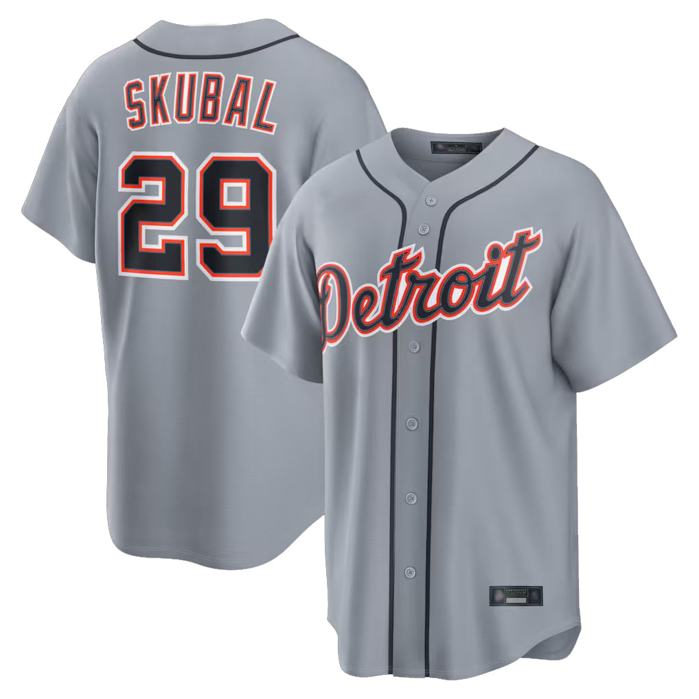 D.Tigers #29 Tarik Skubal Player Gray Home Game Qdoa Stitched Jerseys
