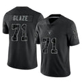 LV.Raiders #71 DJ Glaze Player Black Reflective Limited Game Qdoa Stitched Jerseys
