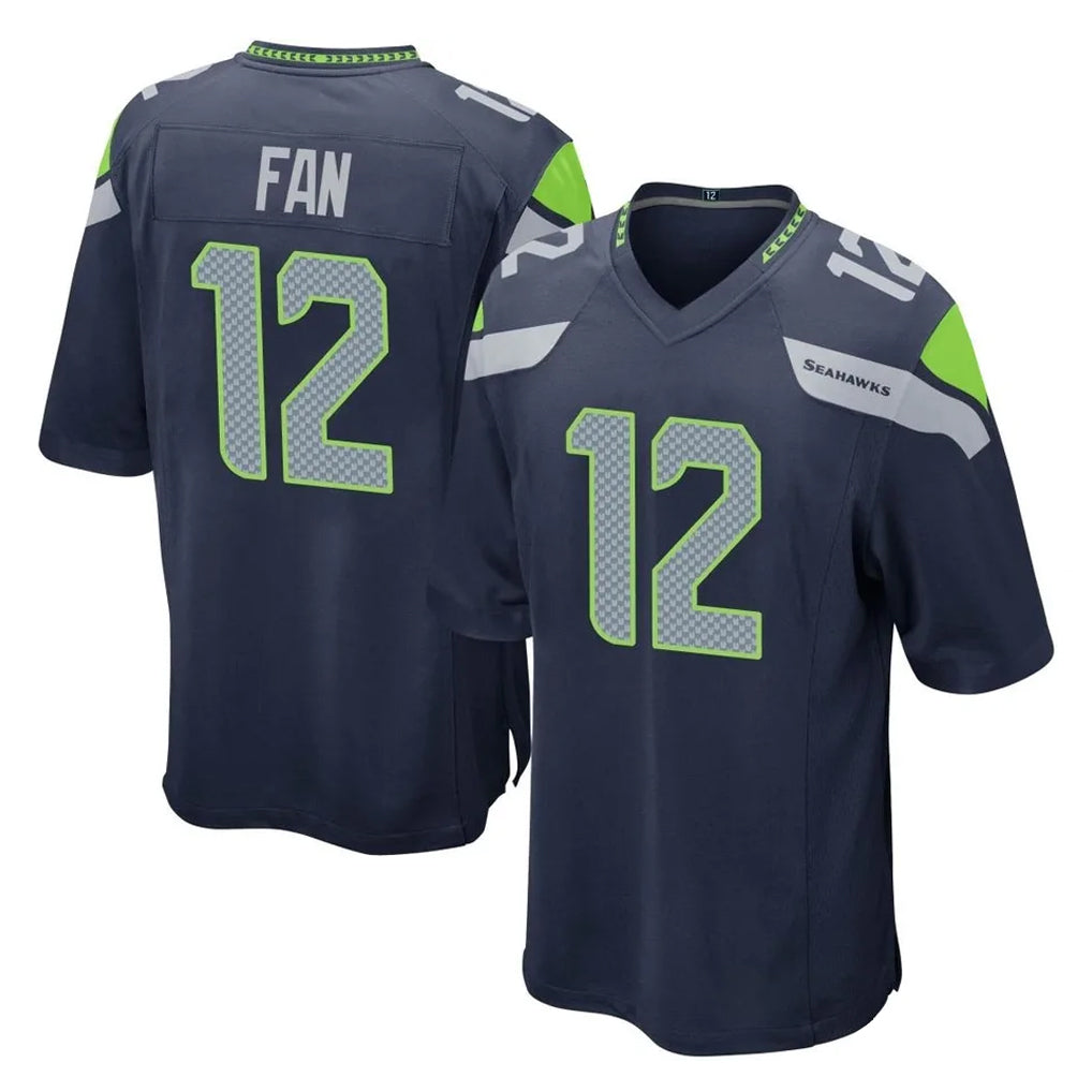 S.Seahawks #12 12th Fan Player Navy Home Game Qdoa Stitched Jerseys