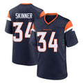 D.Broncos #34 JL Skinner Player Navy Home Game Qdoa Stitched Jerseys