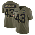 M.Vikings #43 Andrew Van Ginkel Player Olive 2025 Salute To Service Limited Game Qdoa Stitched Jerseys