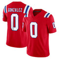 NE.Patriots #0 Christian Gonzalez Player Red Limited Vapor F.U.S.E. Home Game Qdoa Stitched Jerseys